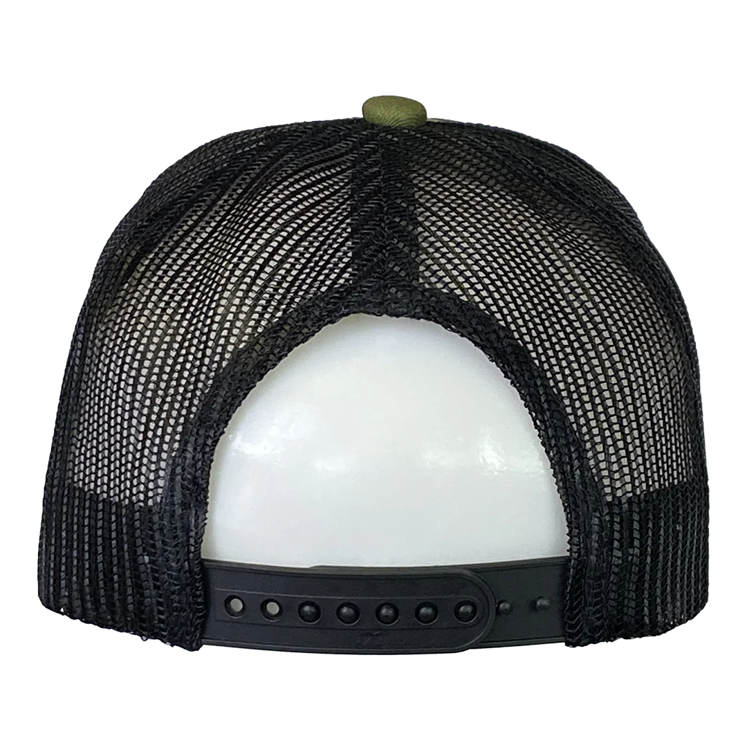 "Hatchetman" Curved Bill Snapback Hat In Camo - Image 3