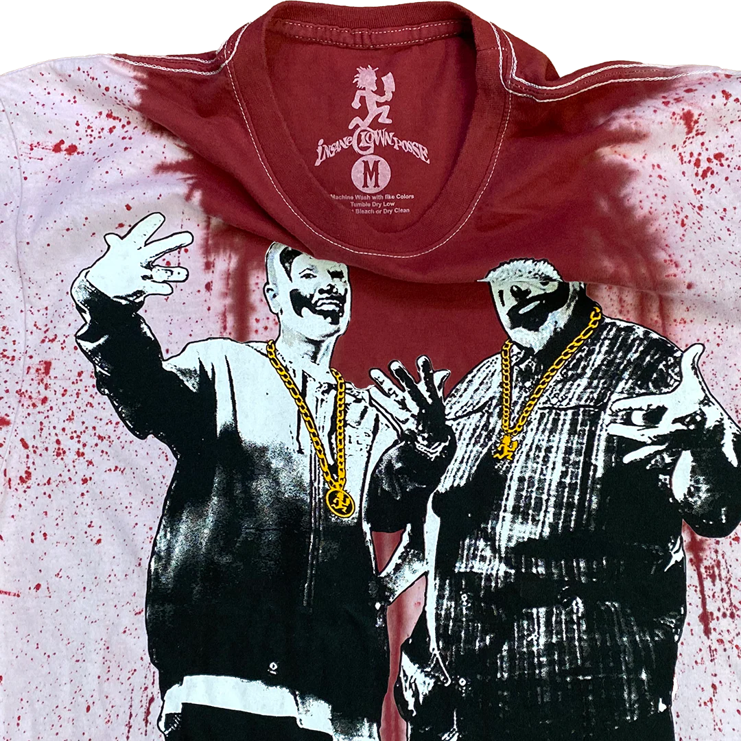 "Whadup" T-Shirt In Red Blood Splatter Dye - Image 4