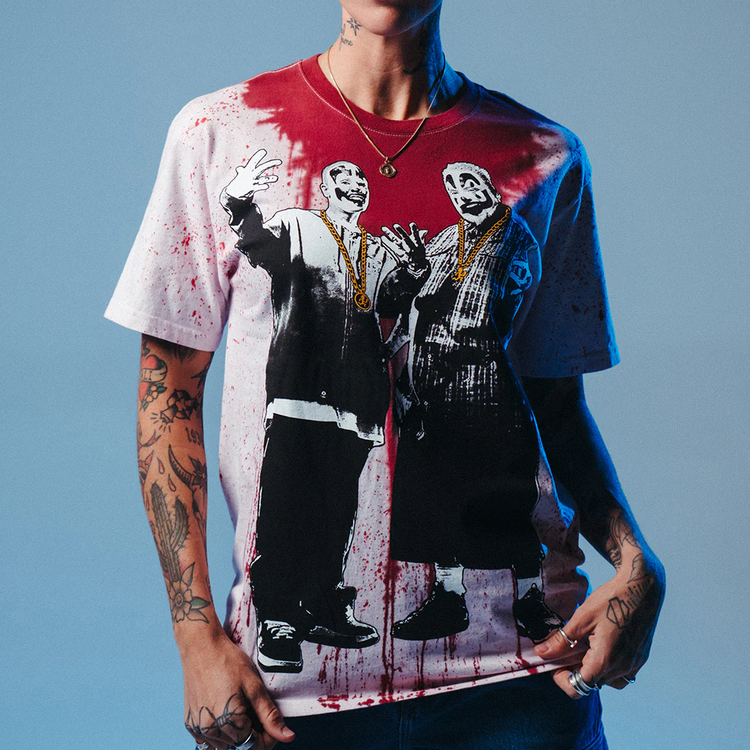 "Whadup" T-Shirt In Red Blood Splatter Dye - Image 7